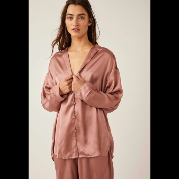 Free People FP Intimatley These Dreams Pajama Set Rose Tyre Dusty M Medium Med - Picture 6 of 14